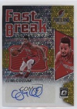 2021-22 Donruss Optic Fast Break Signatures Gold Prizm 6/10 CJ McCollum Auto v9t