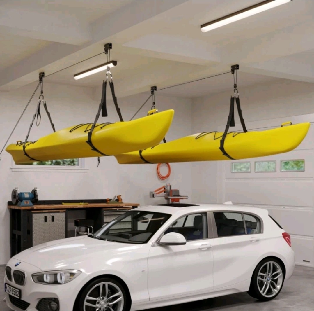 Hoist 2-pack Garage Storage Pulley Lift 125lb For Kayak Cano