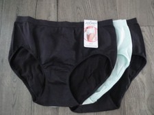 Women's Jockey Smooth Shine Brief Panties Black Mint Green Lot/3 sz 6/M NWT