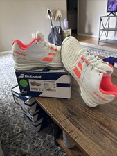 Babolat SFX All Court Womens Size 6 White/Pink Tennis Shoes Brand New