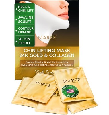MAREE V Line Lifting Mask with 24K Gold   Deep Collagen Face Mask for Women  ...