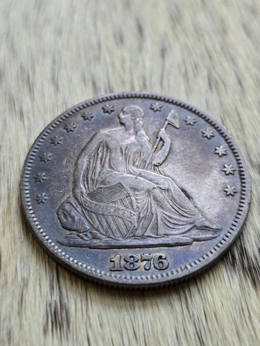 1876 P Seated Liberty Half Dollar - Nice Toner