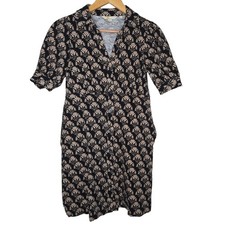 Boden Womens Passion Stamp Button Front Cotton Jersey Tea Dress Size 4