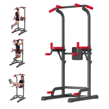 Power Tower Dip Station, Pull Up Bar Station & Multi-Function Gym Equipment F...