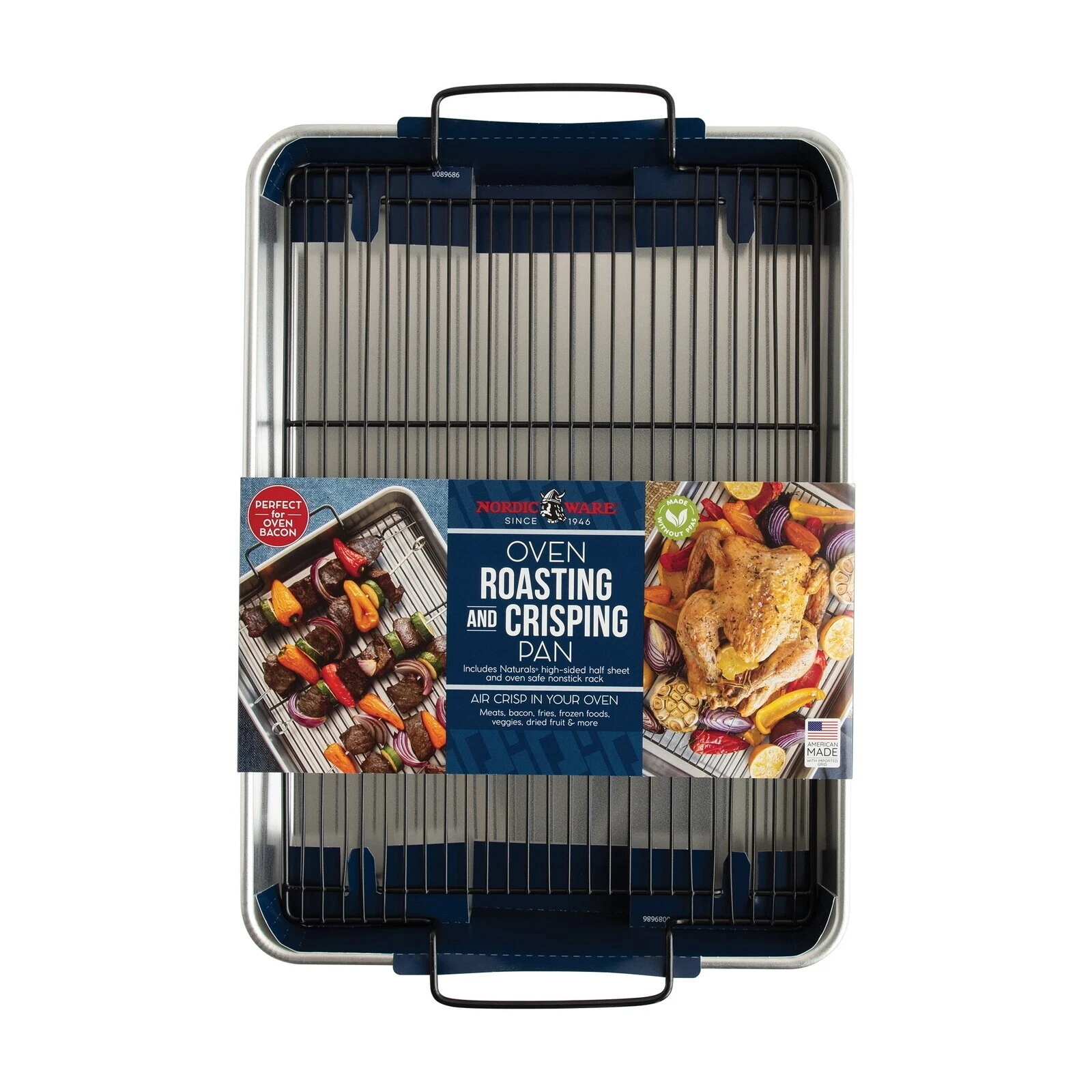 Aluminum Roasting & Crisping Pan with Black Nonstick Rack19.6" x 12.9" x 2.3"