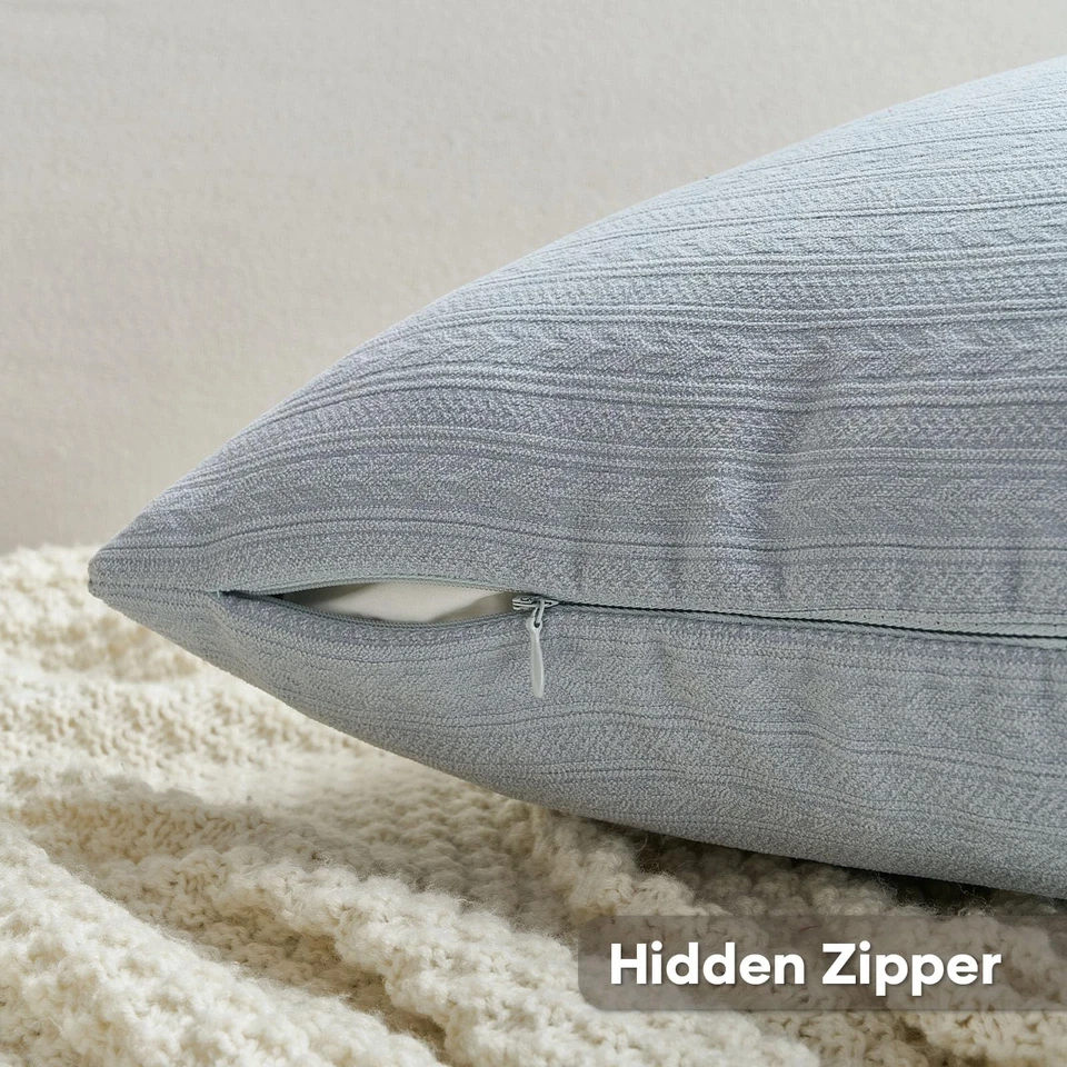 Juego de 2 fundas de almohada decorativas azul claro 26x26 pulgadas, trigo suave y acogedor... Foto 2 de 4