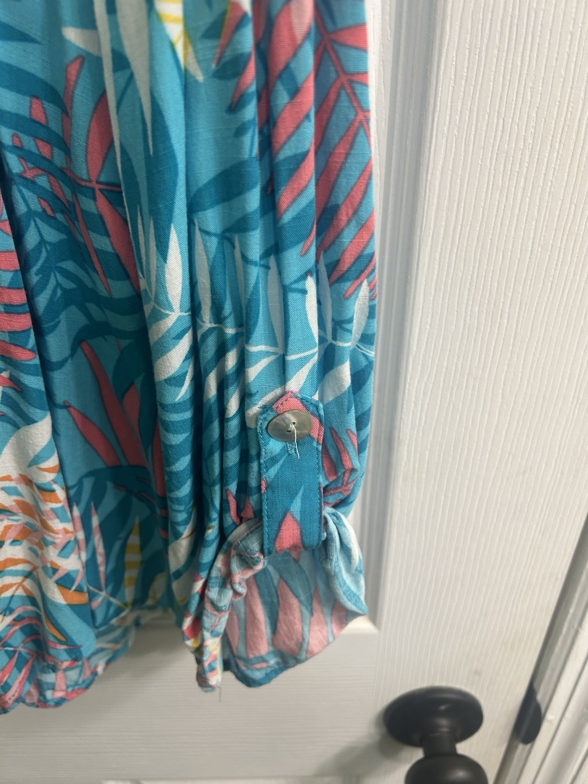 Ruby Rd. Women's Tropical Leaf Print Button-Up Bl… - image 6