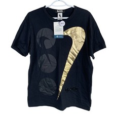 Black Commes Des Garcons Nike AOP All Over Print Designer Collab T Shirt YouthXL