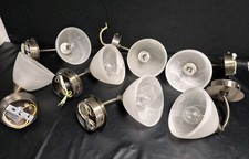 7x Wall Lights Brushed Bronze Franklite PE9661/786 E14 Alabaster Glass P3
