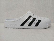 Adidas Men's Adilette Clog Sandals FY8970 White Black Sz 8