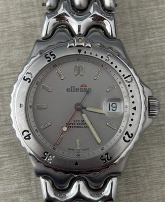 ELLESSE Edelstahl Armband weißes Zifferblatt Uhr