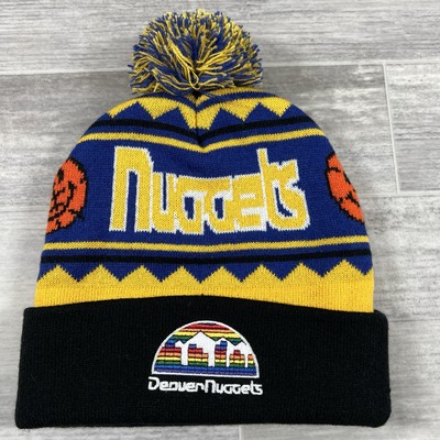 Mitchell & Ness Denver Nuggets NBA Team Isle HWC Pom Beanie Hat OSFA New