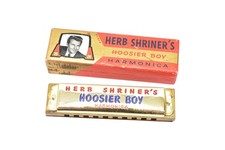 M-Hohner Harmonica Herb Shriner's Hoosier Boy Diatonic Gold Made In Germany