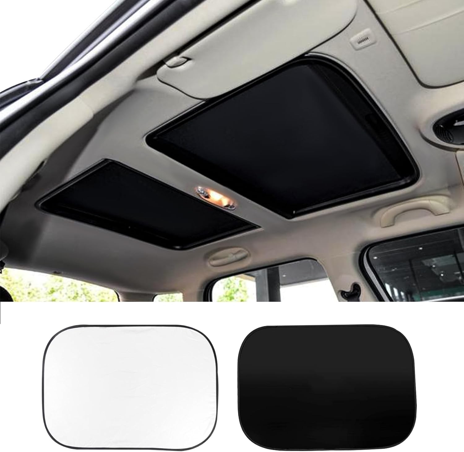 2PCS Car Sunroof Sunshade, Car Roof Cover, Foldable UV Reflector Reflective Cove