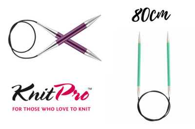 KnitPro Zing Fixed Circular Knitting Needles Aluminium 80cm - Sizes 2mm-12mm