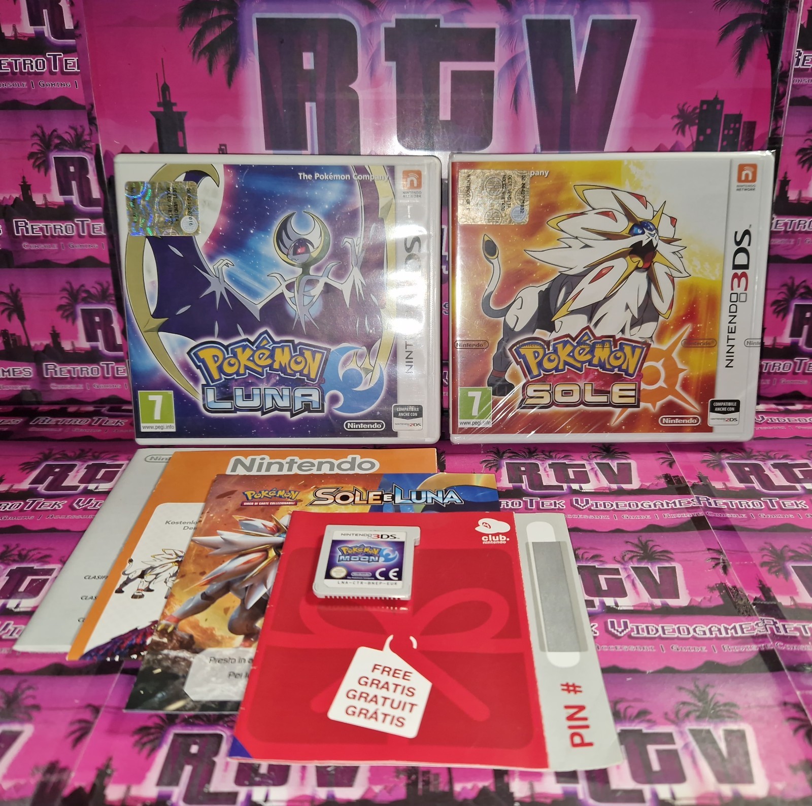 🌟 🇮🇹 BUNDLE SET POKEMON SOLE + LUNA PAL ITA 🇮🇹 NINTENDO 3DS CIB *NUOVI* 🌟
