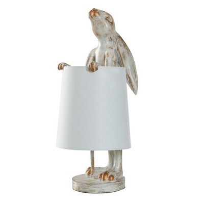 StyleCraft Malta Rabbit Desk Lamp - White Washed Light Copper