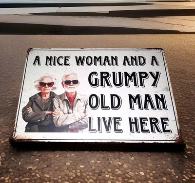 Blechschild Grumpy Alter Mann Paar Hochzeit Geschenk Spaß lustig Spruch (G17) - Bild 1 von 2