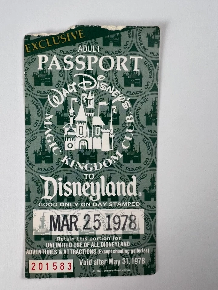 2 entradas de Disneyland 1978 sin usar - números consecutivos - raras de colección Foto 3 de 4