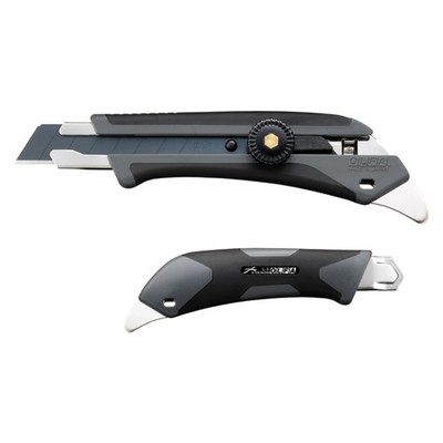 OLFA 192B-GRY X-Design Cutter 18mm ScrewLock Knife and LBB10K Spare Black Blades