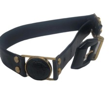 Authentic Vintage Gianni Versace Medusa Buckle Leather Belt Black Sz 28 US 70 IT