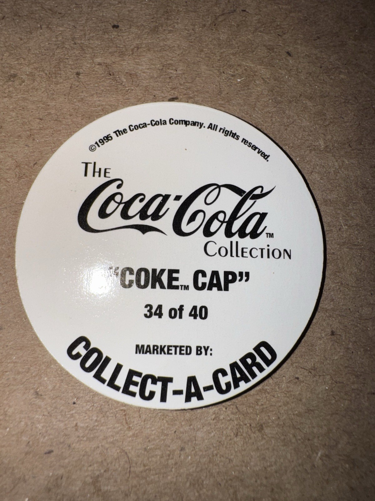 1995 Coca Cola Collection Blue Green Spots Pog Coke Cap 34 Of 40 