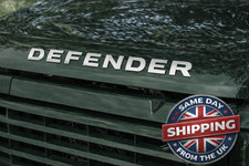 Defender 90 110 130 Front Bonnet Badge 3D Schriftzug Emblem Silber