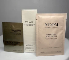 TAN-LUXE Face Illuminating Self Tan Lt/Med Drops 1.01 oz w/Neom & Algenist NIB