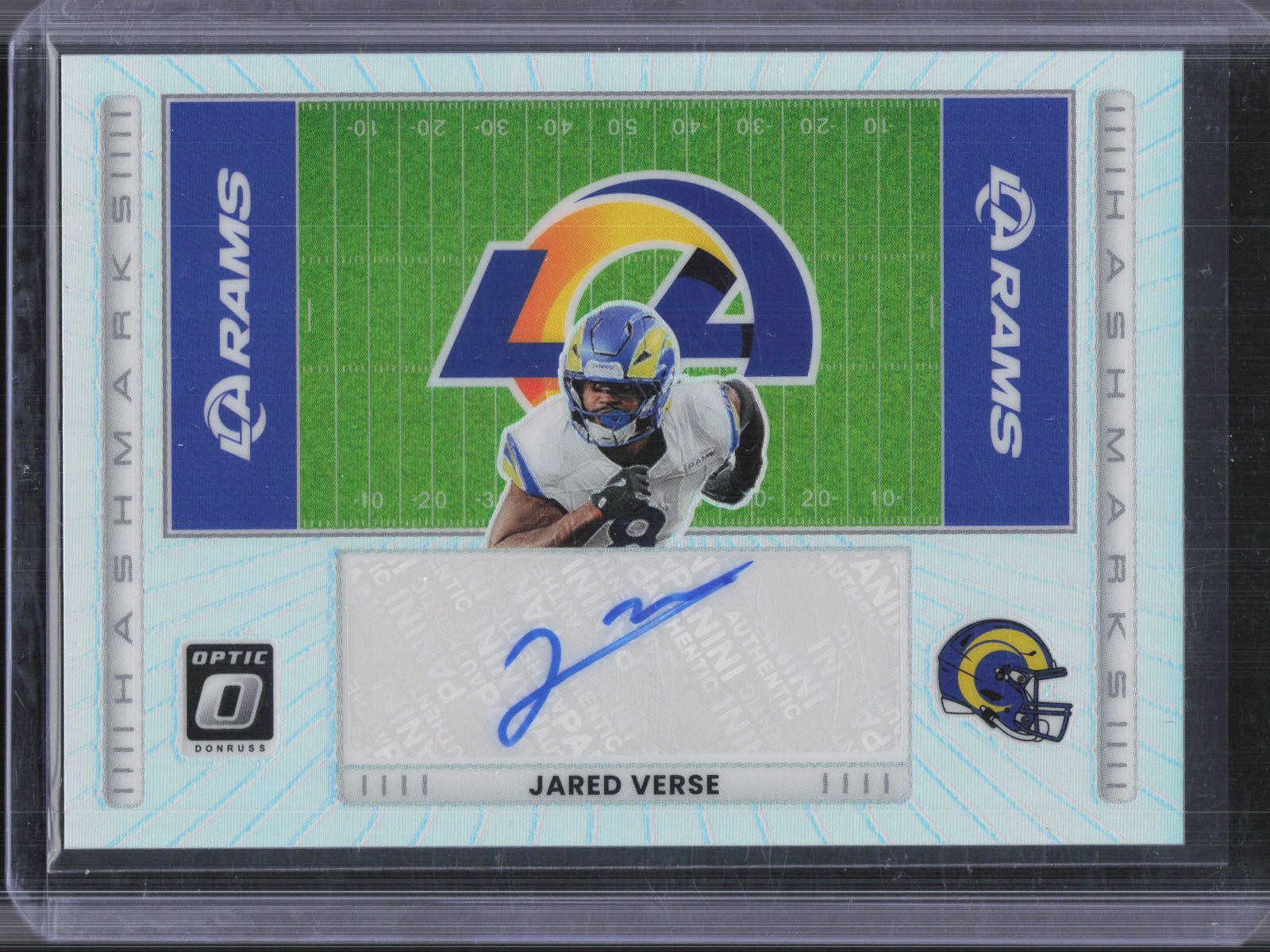 2025 Donruss Optic #HM-JV Jared Verse Hash Marks Rookie Auto PRIZM