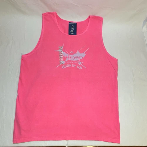 Heybo Tank Top Pink Large Comfort Colors Southern By Choice Hookin Up New w/ Tag - Picture 1 of 4