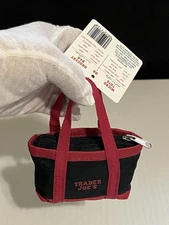 Trader Joes Micro Tote With Red Grocery Bag 2 In 1 Mini Limited Edition