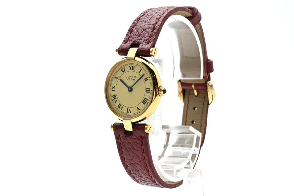 Vintage [Exc+5] Cartier 925 Must de Cartier Vendome 18K Gold 590004 Womens watch - Image 4 of 4