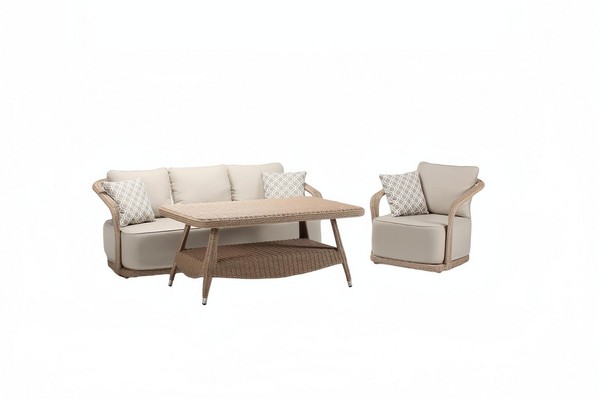 RattanmöBel Garnitur BalkonmöBel LoungemöBel TerrassenmöBel Gartenlounge 3Tlg-image