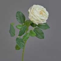 Artplants Textilblume Kohl-Rose Catinca, Creme, 60Cm