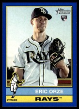 2025 Topps Heritage High Number Blue Eric Orze Tampa Bay Rays #589