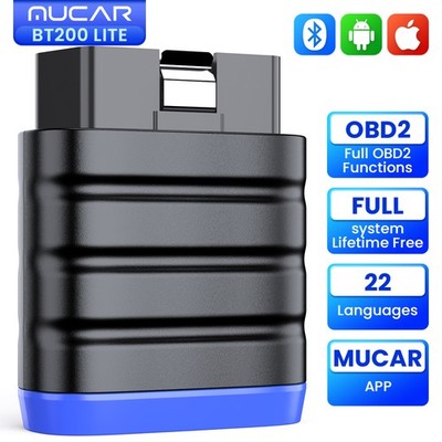 MUCAR BT200 LITE OBD2 Scanner Bluetoth All System Diagnostic Tool ABS SRS NEW