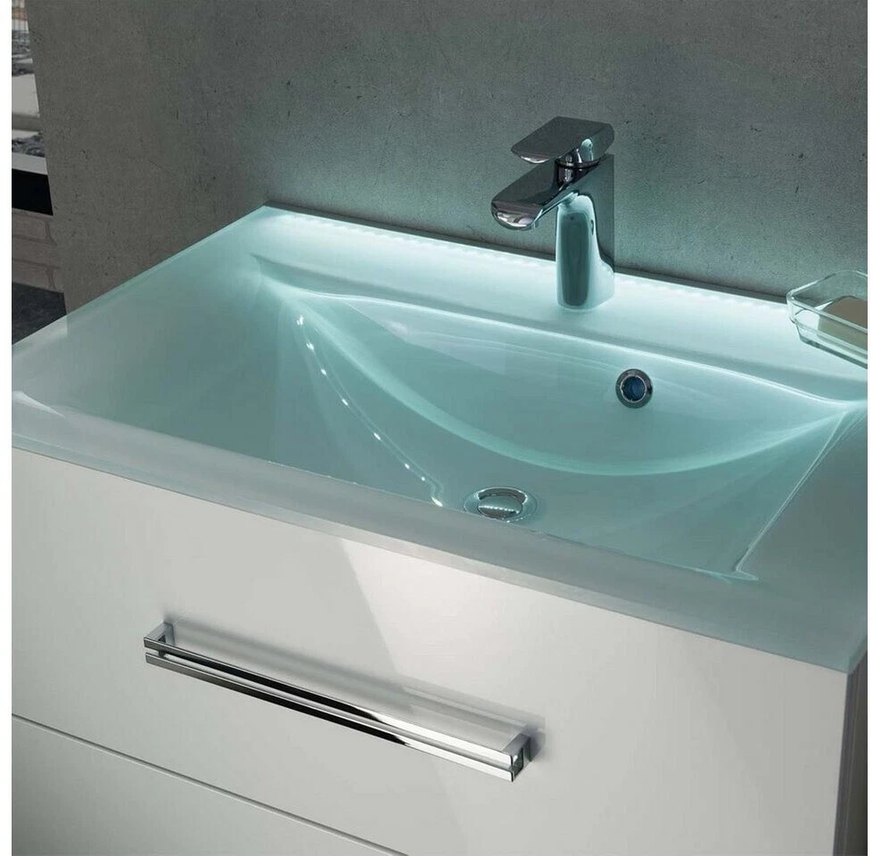 Lavabo de cristal Fackelmann Kara Bianco 86296 80 x 50 cm