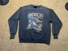 Vintage 90s Harley Davidson 3D Emblem USA Sweatshirt XL American Born Bred 1992