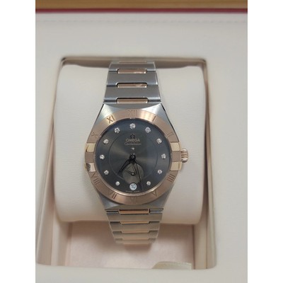 Omega Constellation 18kt Rose Gold Automatic Watch With .10ctw Diamonds Has Box