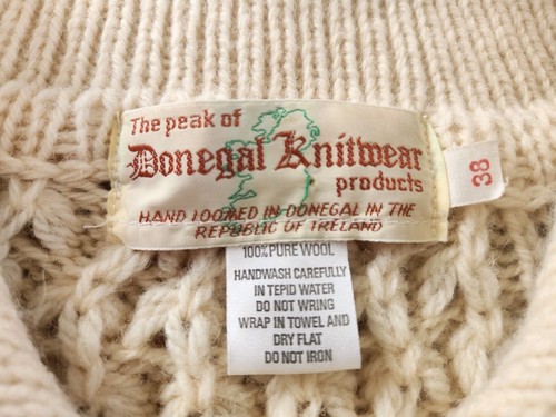 Vintage Mens Donegal Knitwear Irish Fisherman Wool Cardigan Sweater Size 38, Size 38, $39.99 - Photo 7