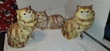 Persian 70s Cat Mold Hand Painted 70 Light Yellow and Brown White Vintage