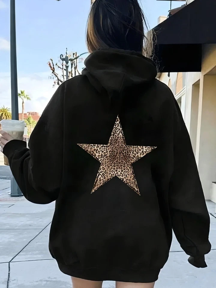 Mujeres 400G Peso Pesado Gran Tamaño Sudadera con Capucha Calce Suelto Cálido Pullover Informal Sudadera Foto 2 de 4