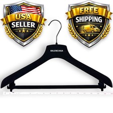 Authentic Balenciaga 15" Hanger, Velvet, Suit Hanger, Wide Shoulders, Dress Hang