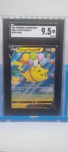 2021 Pokemon Celebrations 006/025 Flying Pikachu V HOLO Card SGC 9.5 Mint+ Rare