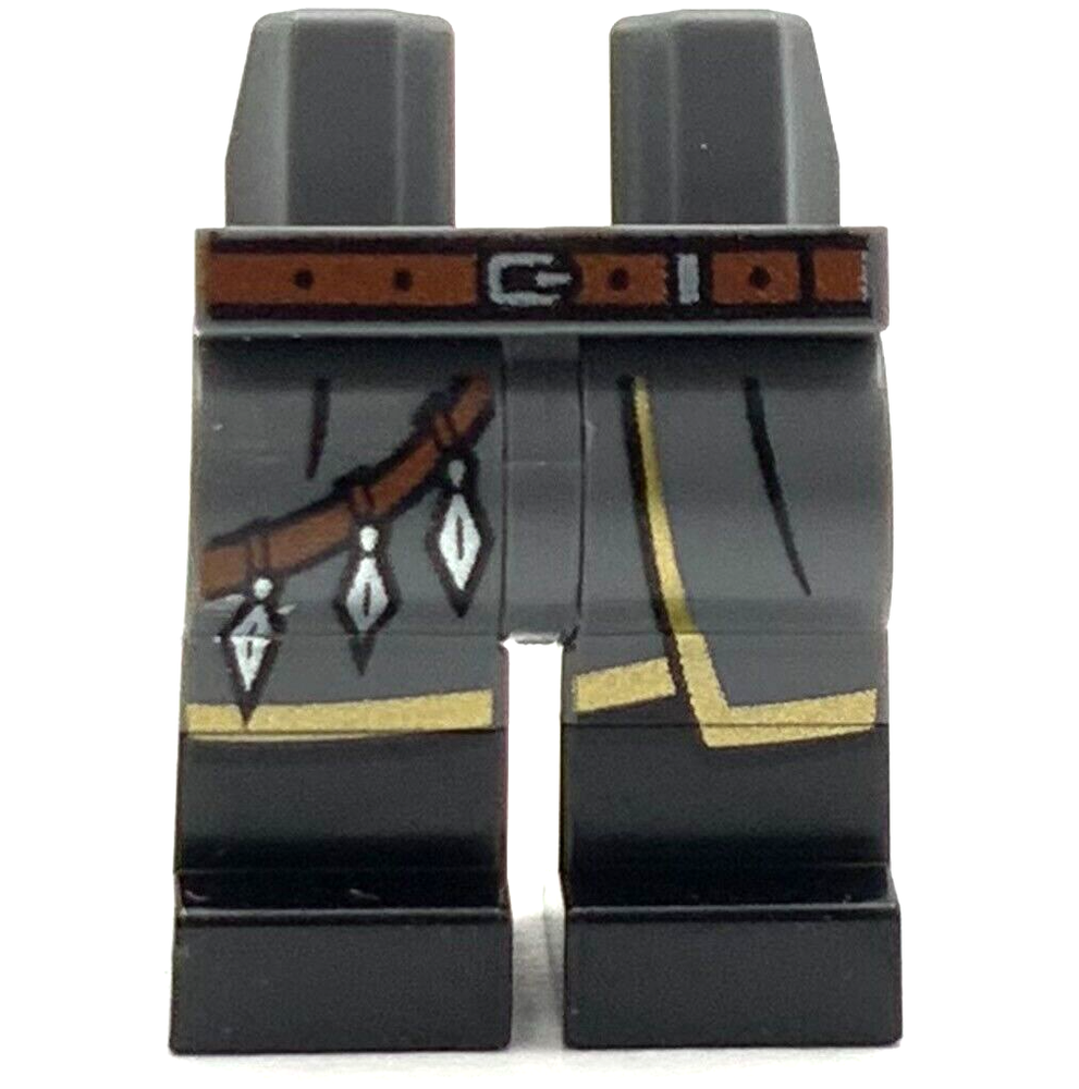 Lego New Minifigure Pants Legs Molded Black Lower Legs Boots and Printed Castle
