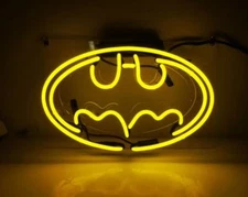 New Batman Yellow Logo Acrylic 14"x9" Neon Light Sign Lamp Room Home Wall Decor