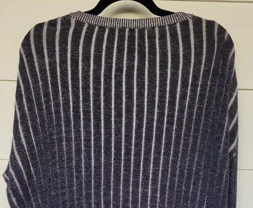 Peruvian Connection Mens Size XL Knit Sweater Pima Cotton Gray Stripe - Picture 5 of 9