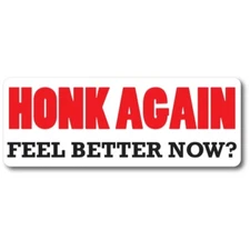 Honk Again Feel Better Now? Magnet Decal, 3x8 Inches Automotive Magnet