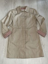 NINE WEST BEIGE Trench Coat Style waterproof top coat size S ZIPPER button