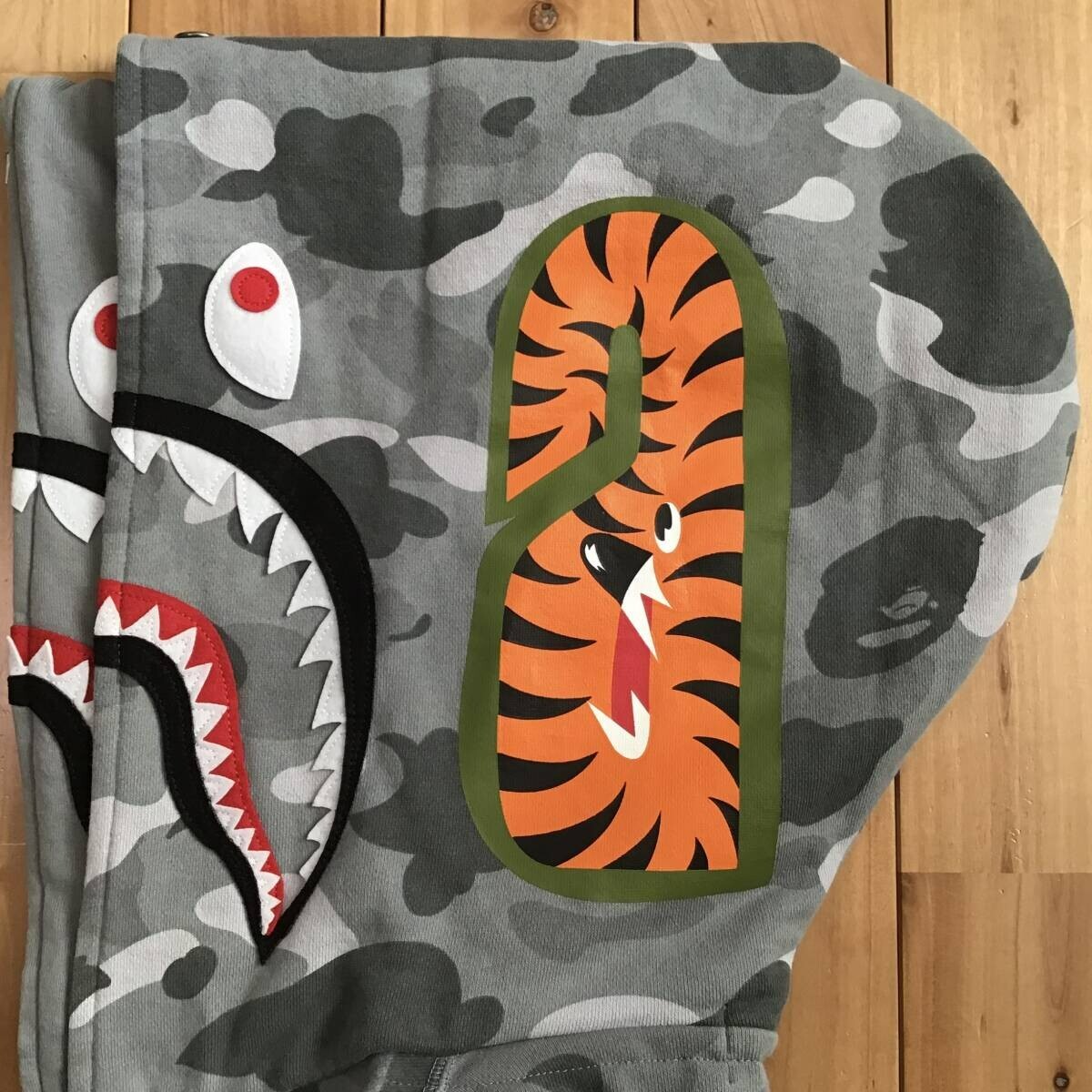 Bape camo double hoodie gray パーカー BAPE ABC Camo Shark Wide Fit Full Zip Double Hoodie Gray